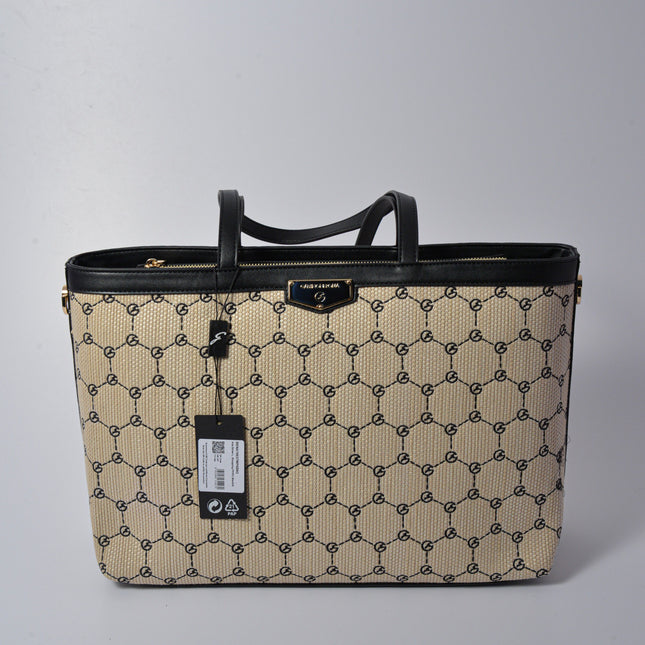 ADA STRAW L. SHOPPING PP/PU BLACK/N