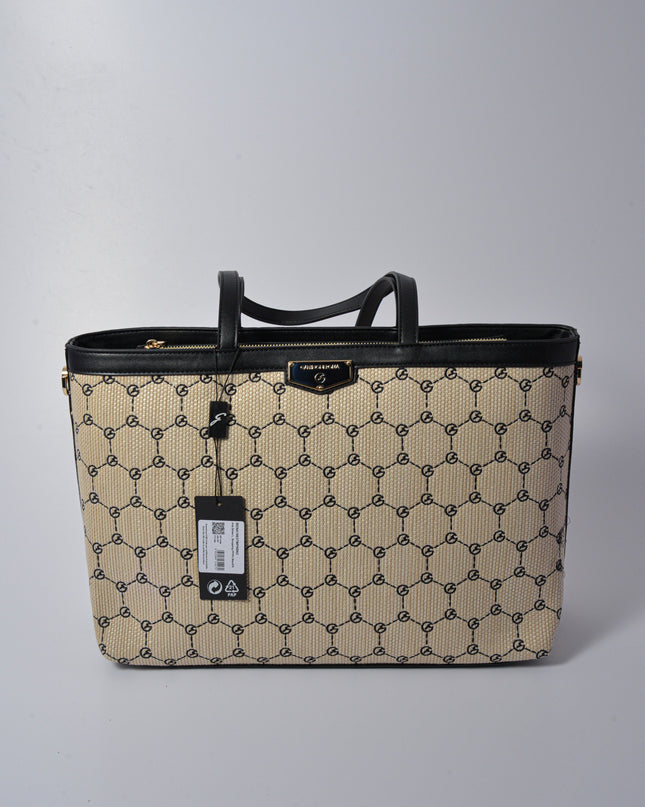 ADA STRAW L. SHOPPING PP/PU BLACK/N