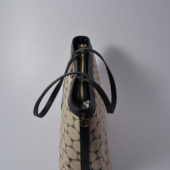 ADA STRAW L. SHOPPING PP/PU BLACK/N
