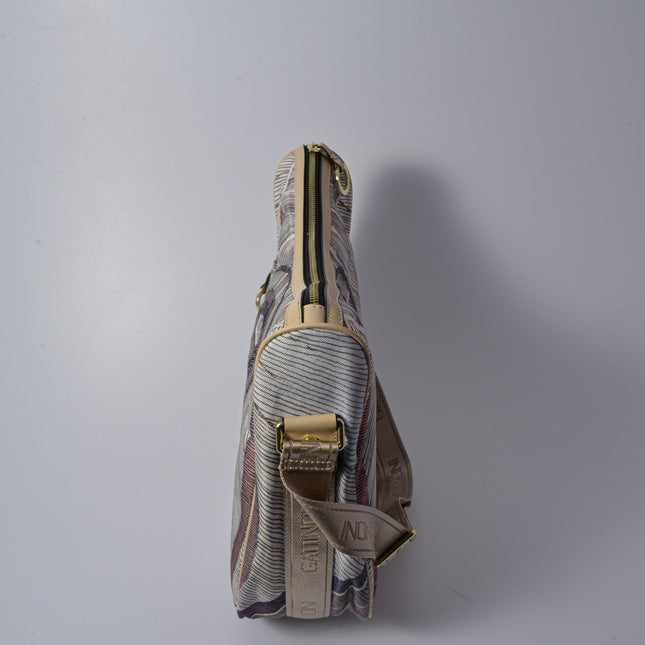 MAYA LARGE HOBO NYLON/LEATHER WATERCOLOR/BEIGE
