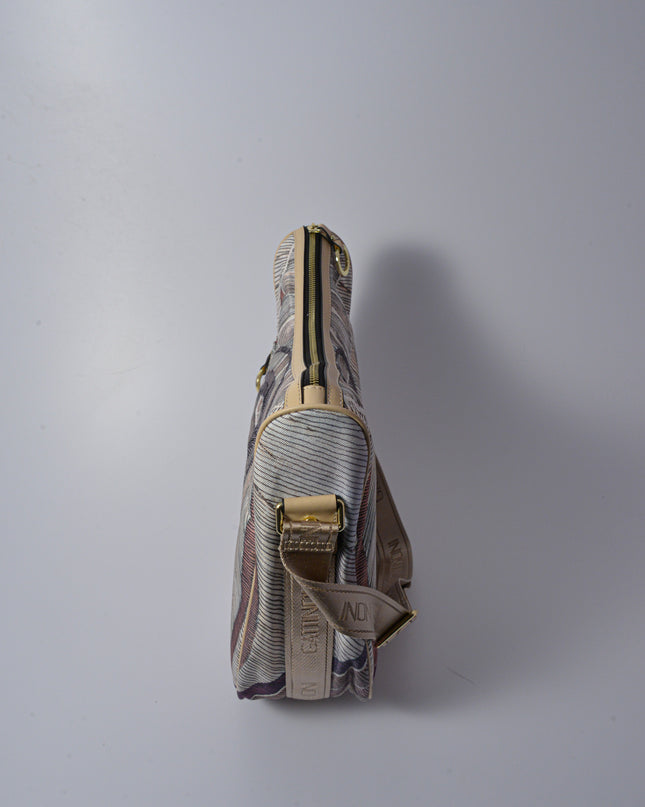 MAYA LARGE HOBO NYLON/LEATHER WATERCOLOR/BEIGE