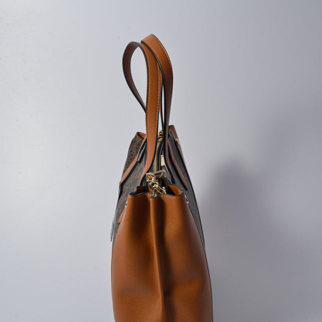TEODOSIA DOUB.HANDLE PVC NEW TEOD./PU BROWN/TAN