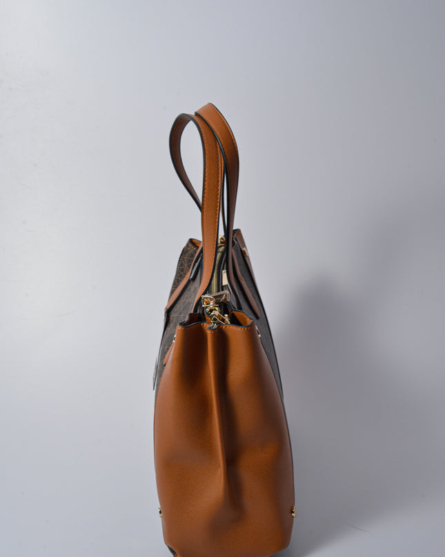 TEODOSIA DOUB.HANDLE PVC NEW TEOD./PU BROWN/TAN