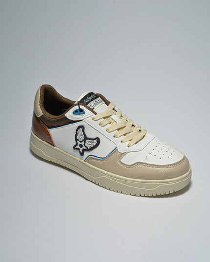 AVIREX T002 SNEAKERS BIANCA-MARRONE