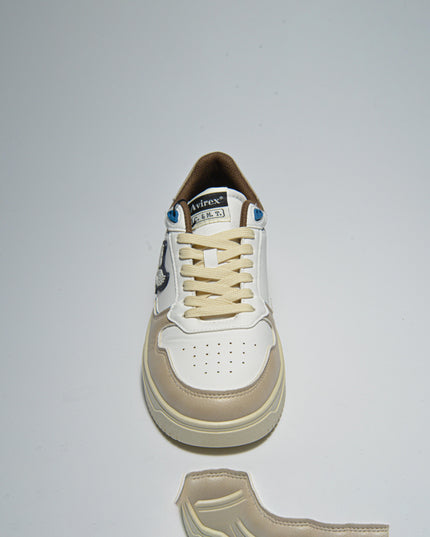 AVIREX T002 SNEAKERS BIANCA-MARRONE