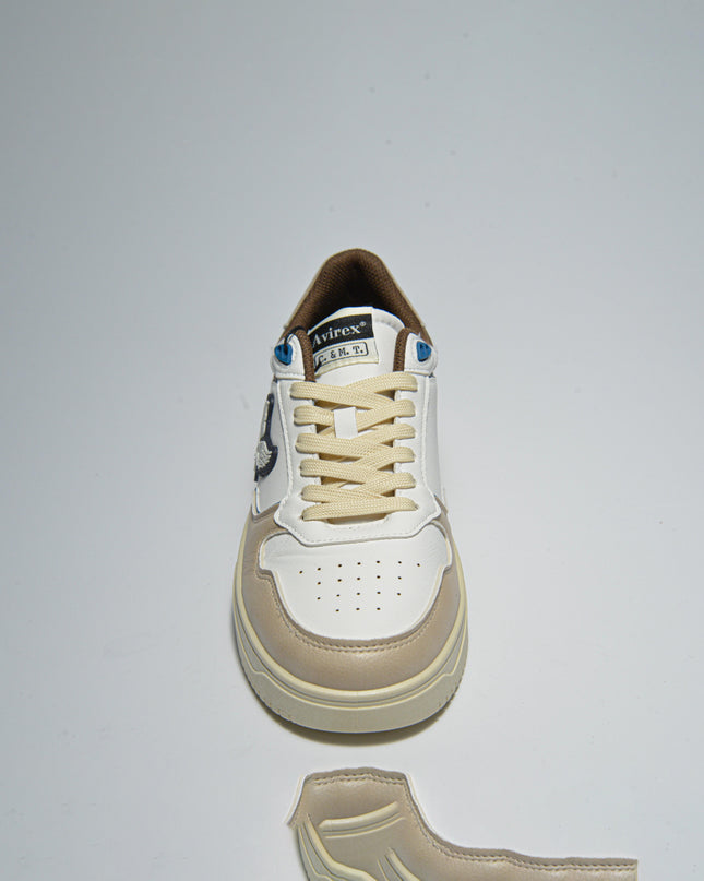 AVIREX T002 SNEAKERS BIANCA-MARRONE