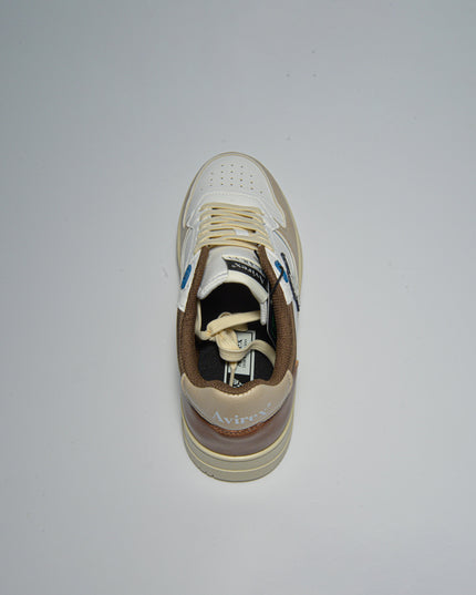 AVIREX T002 SNEAKERS BIANCA-MARRONE