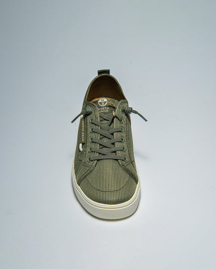 NORTH SAILS E034 SNEAKERS IN TELA VERDE CON GOMMA BIANCA