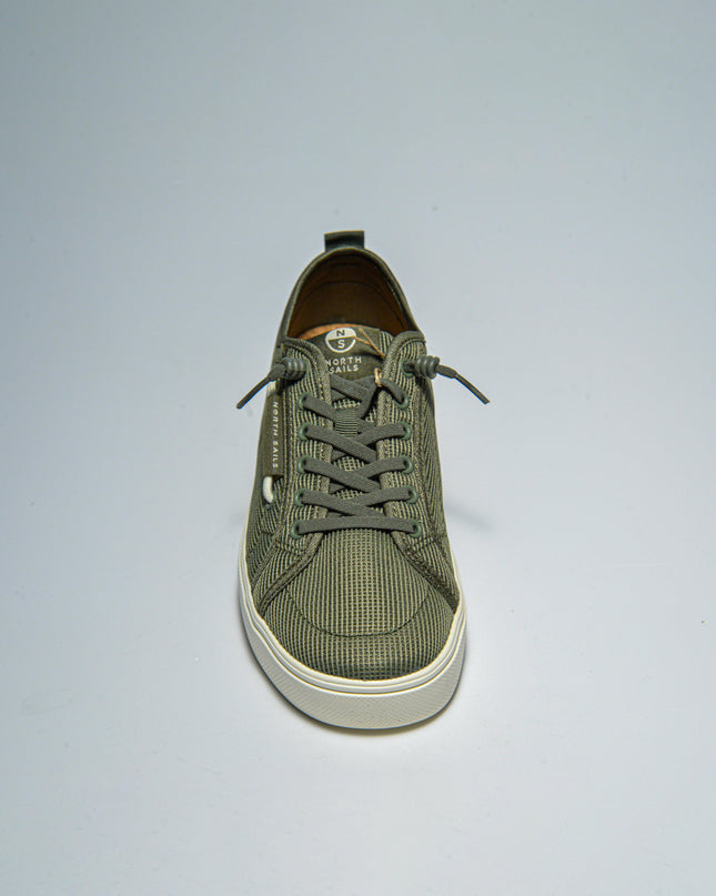 NORTH SAILS E034 SNEAKERS IN TELA VERDE CON GOMMA BIANCA