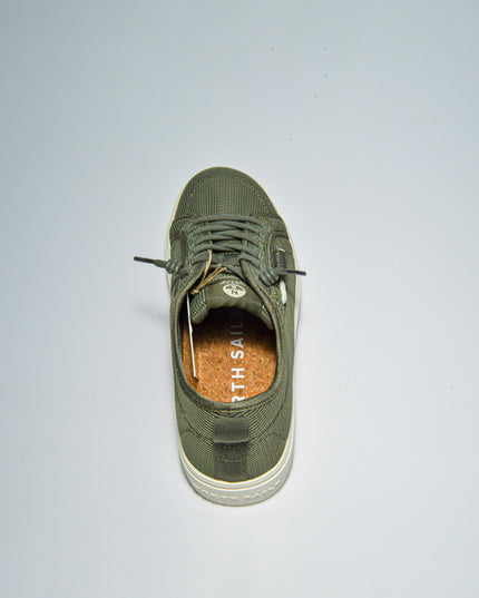 NORTH SAILS E034 SNEAKERS IN TELA VERDE CON GOMMA BIANCA