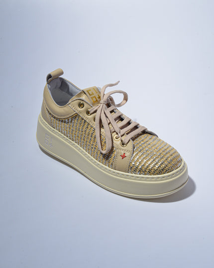 GIO+  C.C SNEAKERS BEIGE INTRECCIATA