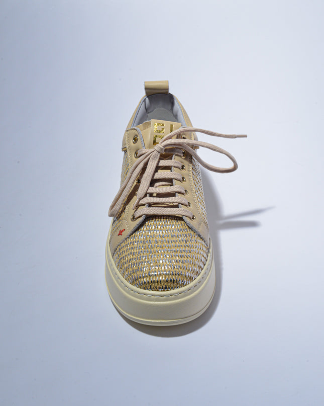 GIO+  C.C SNEAKERS BEIGE INTRECCIATA