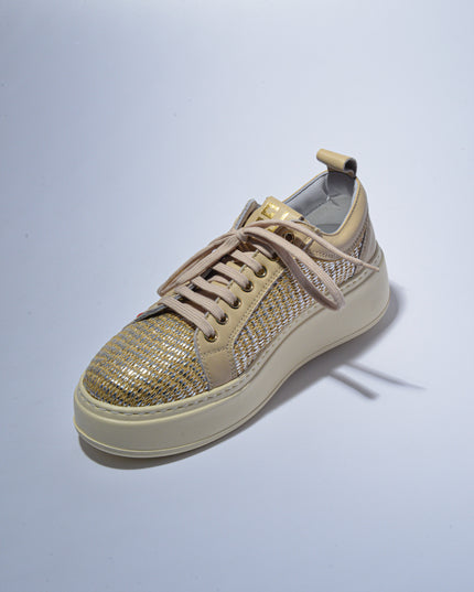 GIO+  C.C SNEAKERS BEIGE INTRECCIATA