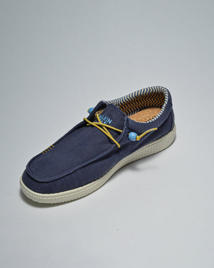 PITAS RMAN MOCASSINO IN TELA BLU