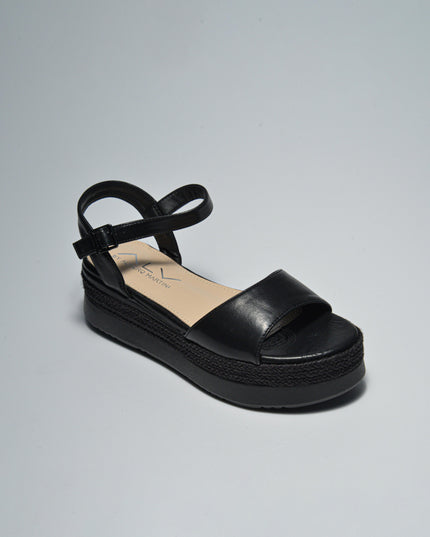 ALVIERO MARTINI 7639 SANDALO CON ZEPPA NERO