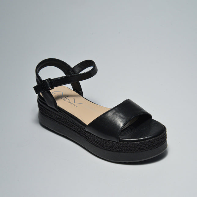 ALVIERO MARTINI 7639 SANDALO CON ZEPPA NERO