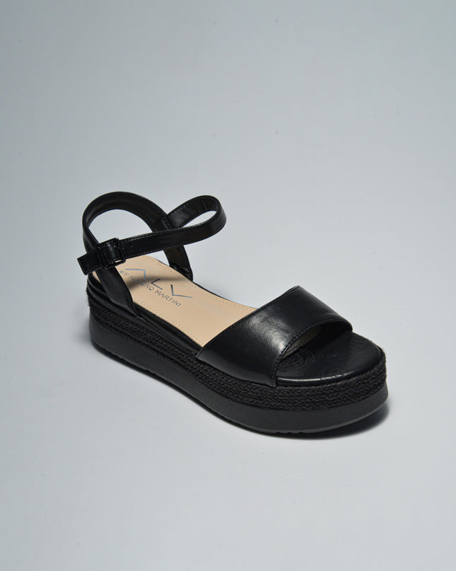 ALVIERO MARTINI 7639 SANDALO CON ZEPPA NERO