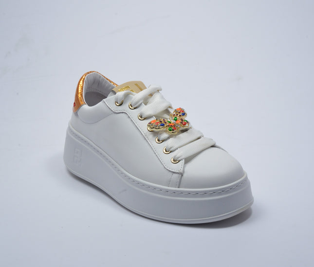 GIO+ 316A SNEAKERS BIANCO-ARANCIO