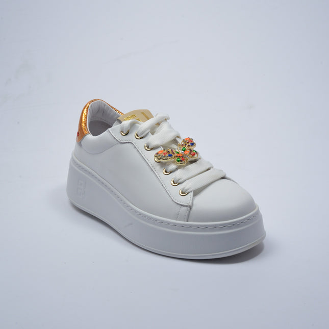 GIO+ 316A SNEAKERS BIANCO-ARANCIO