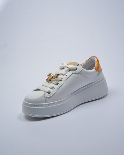 GIO+ 316A SNEAKERS BIANCO-ARANCIO