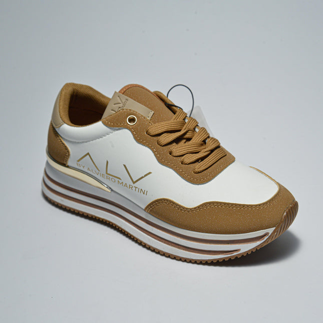 ALVIERO MARTINI 2025 SNEAKERS MARRONE-BIANCO