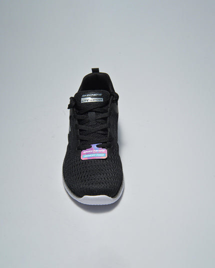SKECHERS 7BKW SNEAKERS NERA CON SUOLA BIANCA