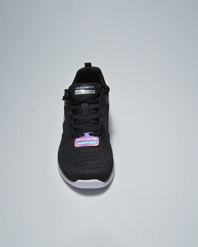 SKECHERS 7BKW SNEAKERS NERA CON SUOLA BIANCA