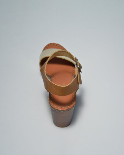 CINZIA SOFT 4001 SANDALO CON TACCO BASSO CUOIO-ORO