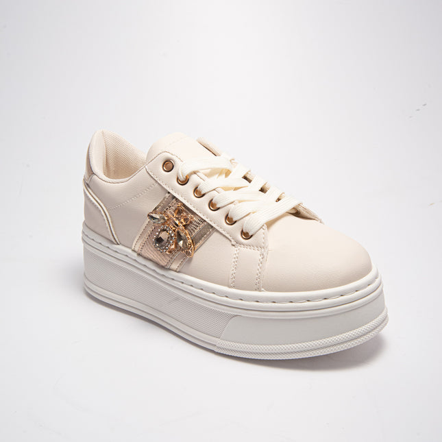 NINì PARIS 6291 SNEAKERS BEIGE-ORO