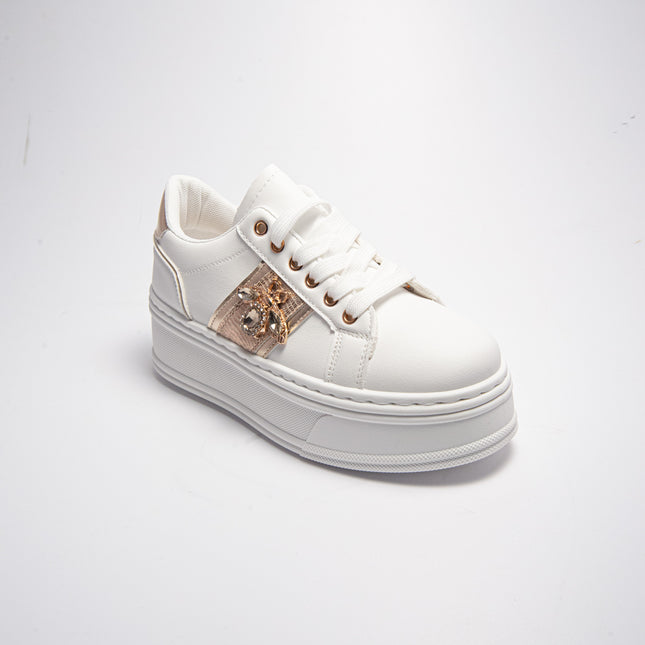 NINì PARIS 6291 SNEAKERS BIANCO-ORO