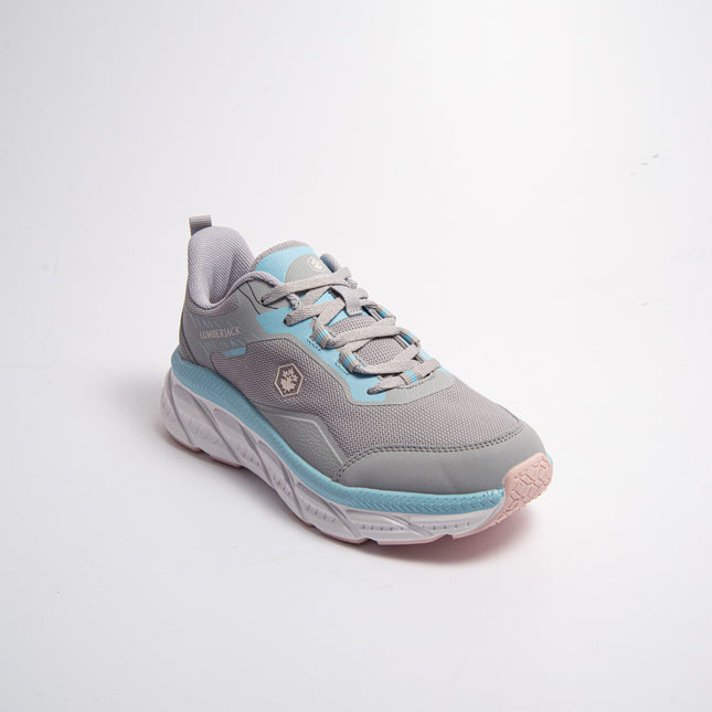 LUMBERJACK D003 SNEAKERS IN TELA GRIGIA-CELESTE