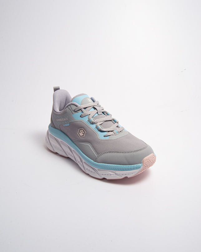 LUMBERJACK D003 SNEAKERS IN TELA GRIGIA-CELESTE