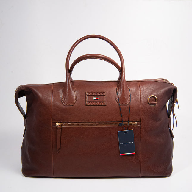 TH CASUAL LEATHER DUFFLE BURNISHED BROWN