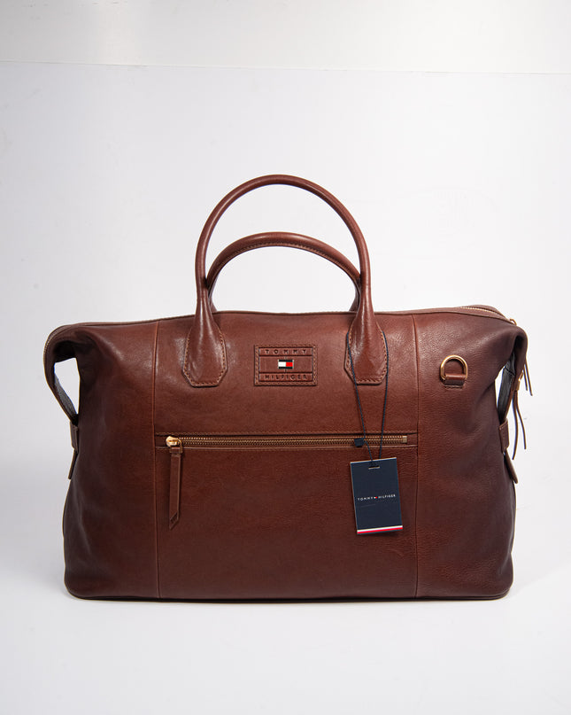 TH CASUAL LEATHER DUFFLE BURNISHED BROWN