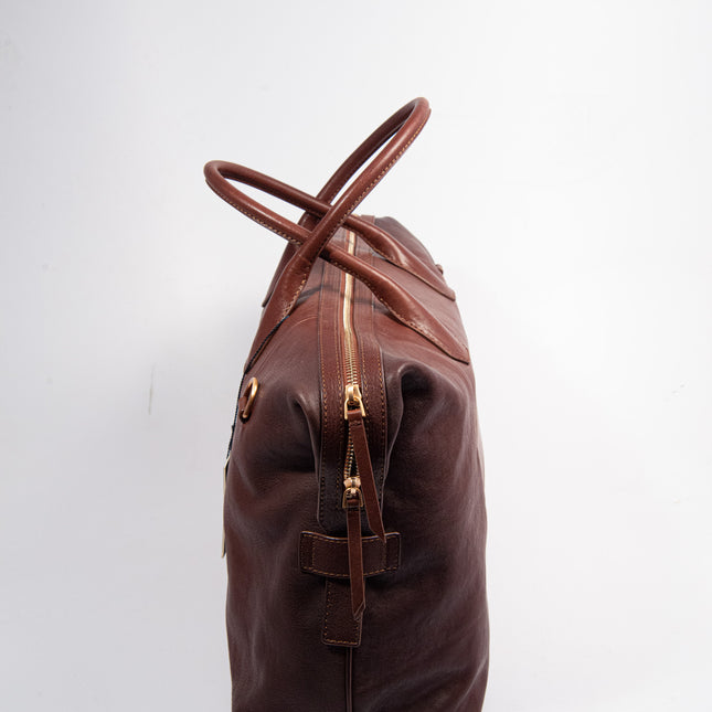 TH CASUAL LEATHER DUFFLE BURNISHED BROWN