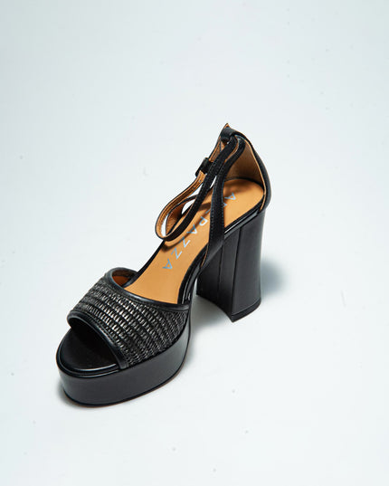 APEPAZZA 7RAL SANDALO CON TACCO ALTO NERO