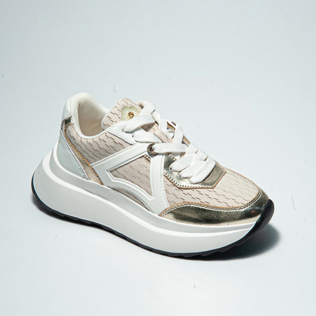 APEPAZZA 5SUL SNEAKERS BIANCA-BEIGE