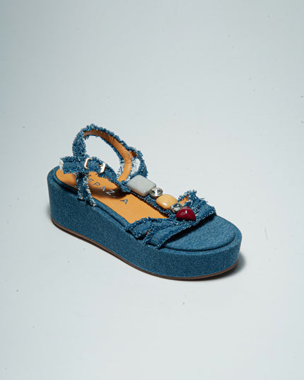 APEPAZZA 1DEN SANDALO CON ZEPPA BLU
