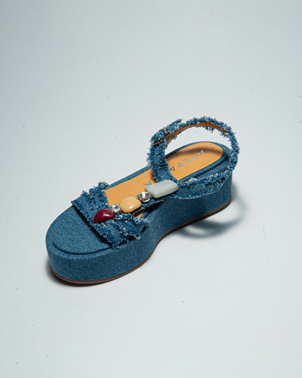 APEPAZZA 1DEN SANDALO CON ZEPPA BLU