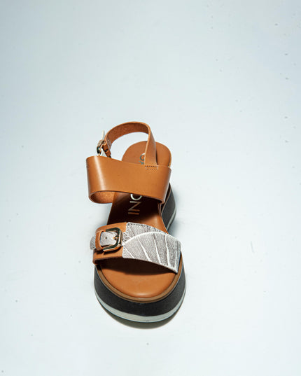 GATTINONI C.C Q016 SANDALO CON ZEPPA MARRONE