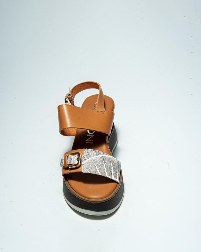 GATTINONI C.C Q016 SANDALO CON ZEPPA MARRONE