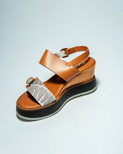 GATTINONI C.C Q016 SANDALO CON ZEPPA MARRONE