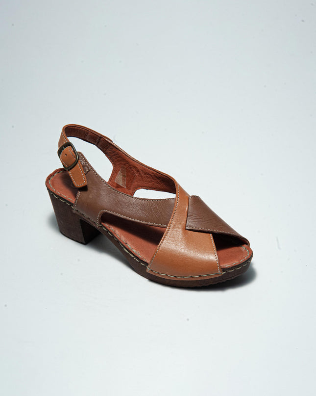 CINZIA SOFT B001 SANDALO CON TACCO BASSO MARRONE