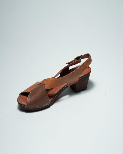 CINZIA SOFT B001 SANDALO CON TACCO BASSO MARRONE