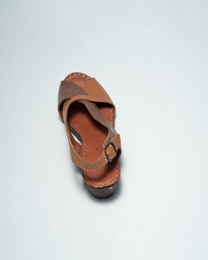 CINZIA SOFT B001 SANDALO CON TACCO BASSO MARRONE