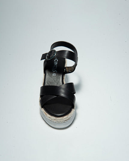 CINZIA SOFT 5002 SANDALO CON ZEPPA NERO