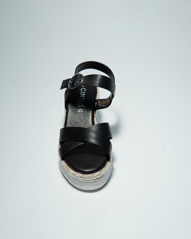 CINZIA SOFT 5002 SANDALO CON ZEPPA NERO