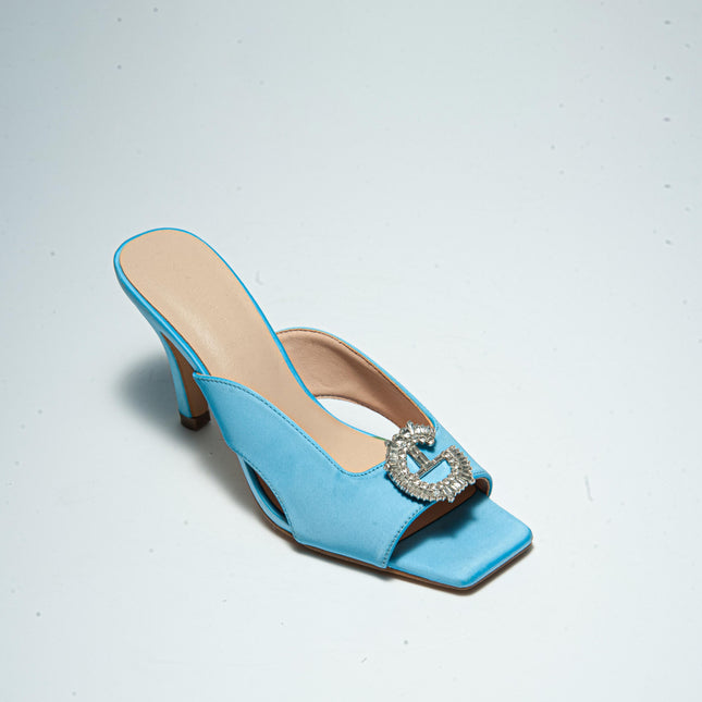GAELLE C.C 2742 SANDALO IN RASO CELESTE