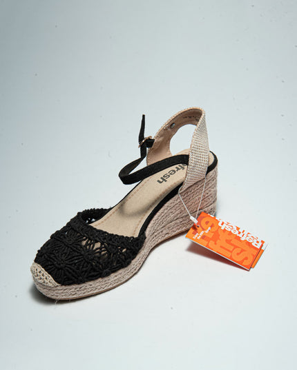 REFRESH 1953 ESPADRILLAS NERO-BEIGE