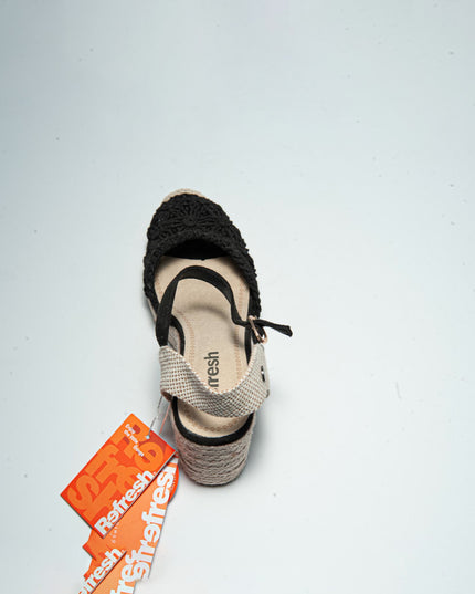 REFRESH 1953 ESPADRILLAS NERO-BEIGE